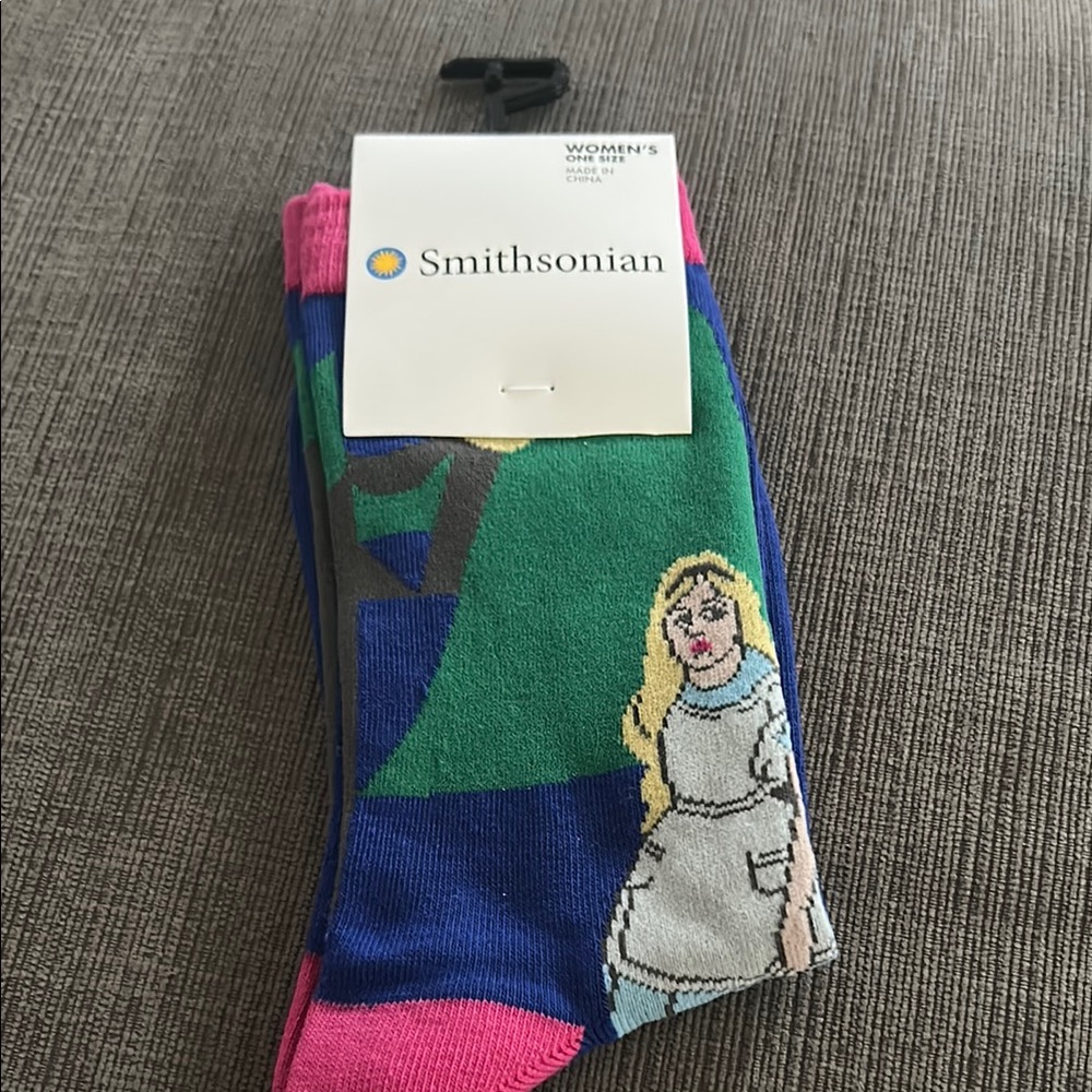 Smithsonian Alice Watercolor Womens Socks OS